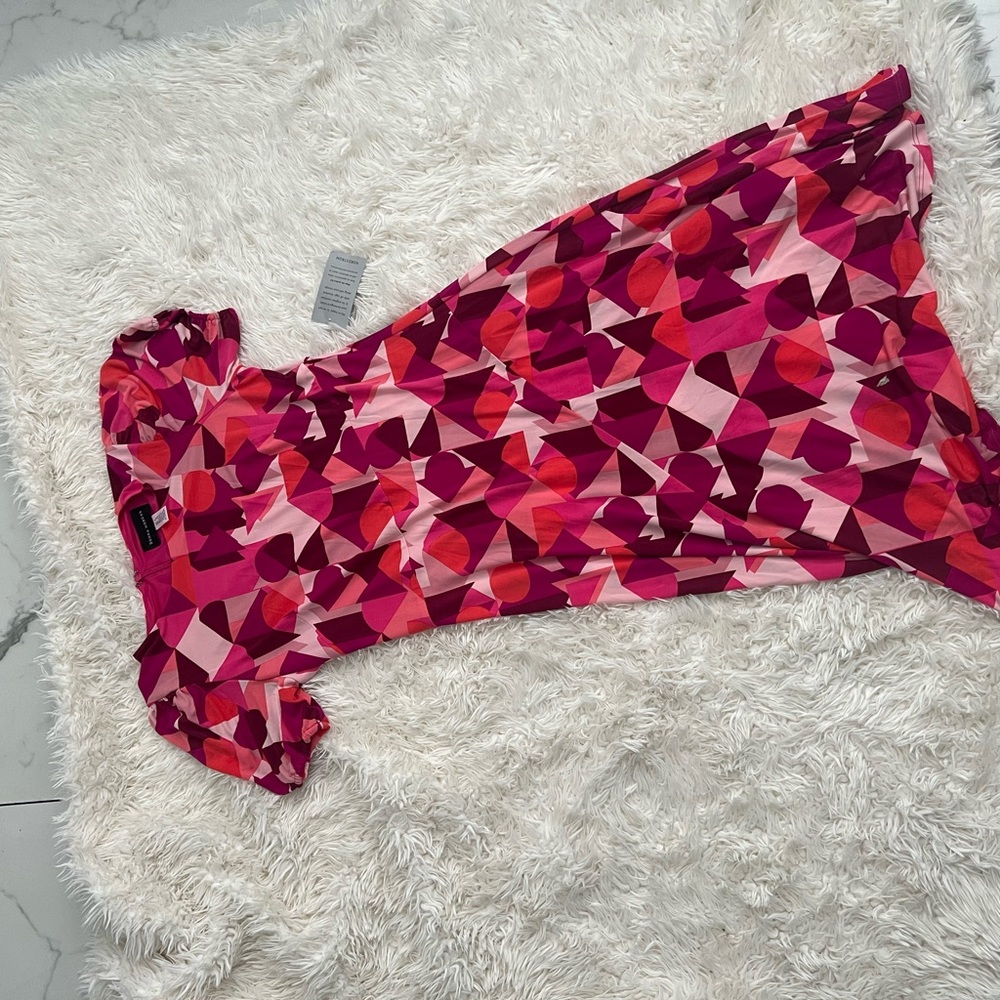 Donna Morgan Pink and Red Geometric Dress